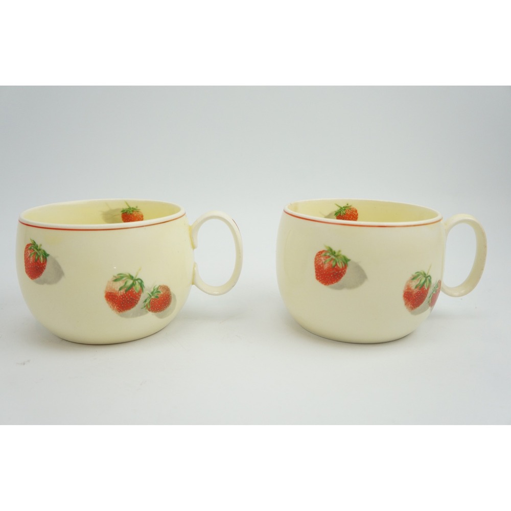 W.S. George Cavitt Shaw Shortcake Teacup Cup Mug Vintage Strawberry Set of 2 GC